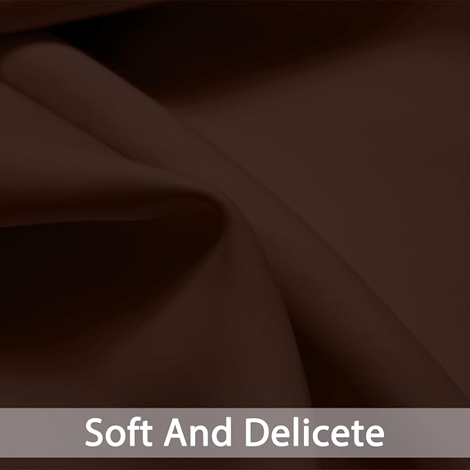 Yakamok Room Darkening Curtains 52x90 inch Long Chocolate Brown-Living Room | 2 - Image 5