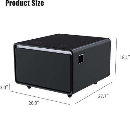 LUMISOL Smart Side Table with Built-in Fridge, Wireless Charging, Temperature - Image 7