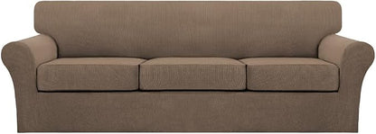 Turquoize 4 Piece Sofa Covers for 3 Cushion Couch Sofa Slipcover Soft Couch by Turquoize