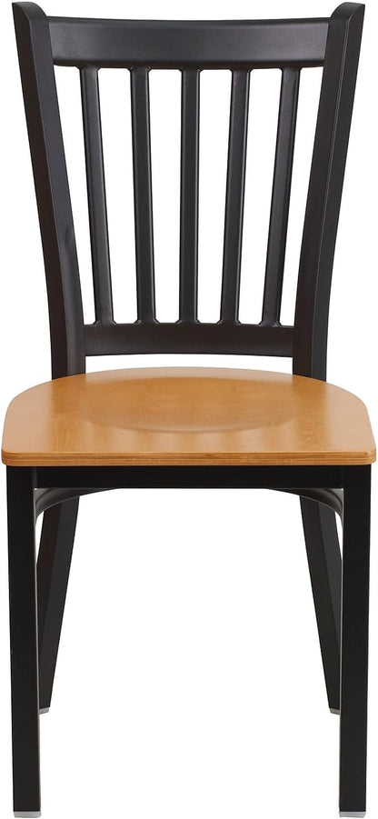 Flash Furniture 2 Pack HERCULES Series Black Vertical Back Metal Restaurant - Image 7