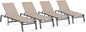 Patio Chaise Lounge Chair Set of 4, Foldable Lounge Chair by CIOKEA