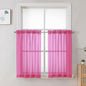 Hot Pink Sheer Curtains 36 inch Length 2 Panels Set, Light Filtering Voile Rod by OVZME