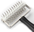Pizza Dough Docker - EVNSIX Pastry Docker Roller with Stainless Steel Spikes for Homemade Baking Cake crackers Pie Hole Maker,Prevent Dough from Blistering,Commercial Kitchen Pizza Making Accessories