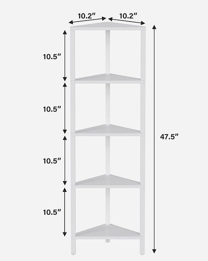 TUTOTAK Corner Shelf, 5-Tier Corner Bookshelf - Image 2