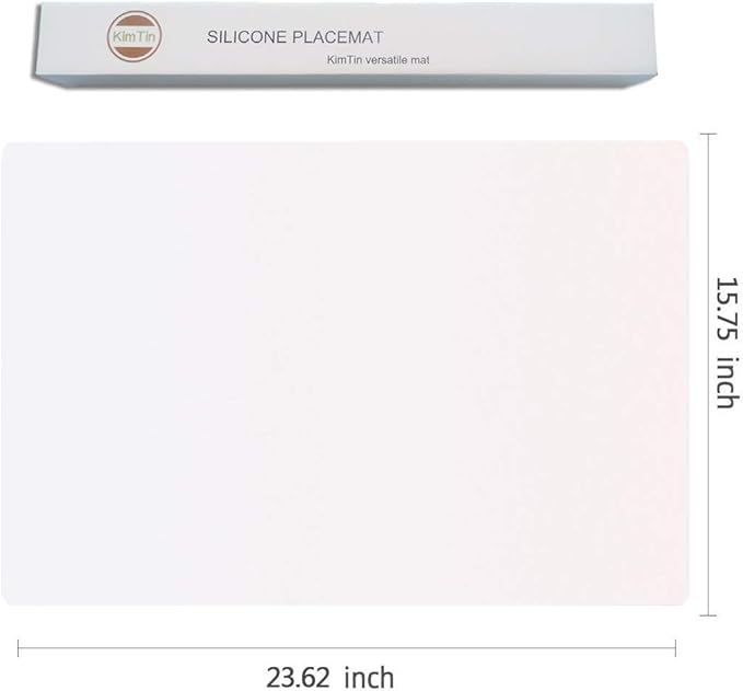 Extra Large Mulitpurpose Silicone Placemat,Countertop Protector, Kitchen Counter Mat, Table Mat, Heat Resistant, Washable, Non Slip ...… (Translucent-1PCS, 23.6X 15.8inch)