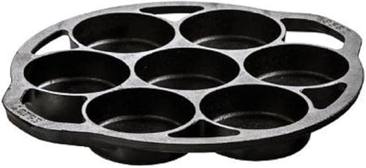 Lodge L7B3 Mini Cake Pan, 3-1/4 in Dia x 12-7/8 in L x 11.313 in W x 1-1/8 in H, Cast Iron, Black