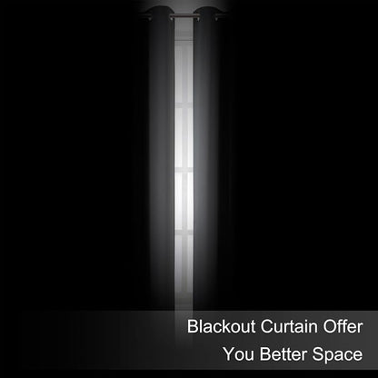 Blackout Curtains 52 x 120 Inch Long Frost Grey Curtains Set of 2 Panels Room - Image 3