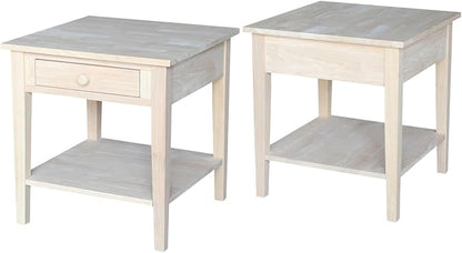 Solid Wood Spencer End Table, Unfinished - Image 12