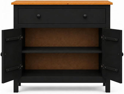 From the Tree Furniture 44" Wide Black & Pine Top Solid Pine Shaker Sideboard - Image 5