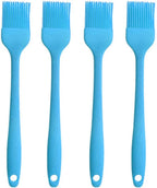 Silicone brush, Oil Brush for BBQ Kitchen Cooking Baking and Grilling (4 PCS,blue)