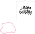 Cookie cutter and stencil set Baking stencils and cutters bundle DIY bakery decorating kit Cookie cutter with stencils Icing stencil and cookie cutter combo(Happy Birthday Set)