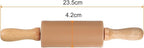 HARFINGTON Silicone Rolling Pins for Baking 9.25 Inch Non-Stick Silicone Surface Wooden Handle Rolling Pin Small Roller Playdough Rolling Pins for Fondant Kitchen Dough Pizza, Brown