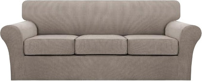 Turquoize 4 Piece Sofa Covers for 3 Cushion Couch Sofa Slipcover Soft Couch by Turquoize