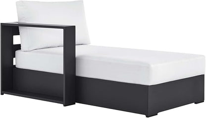 Modway Tahoe Aluminum Outdoor Chaise Lounge in Gray White - Image 2
