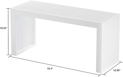 Bamboo Indoor Long Dining Bench, Outdoor Modern Wood Benches 35 Inch Bamboo - Image 3
