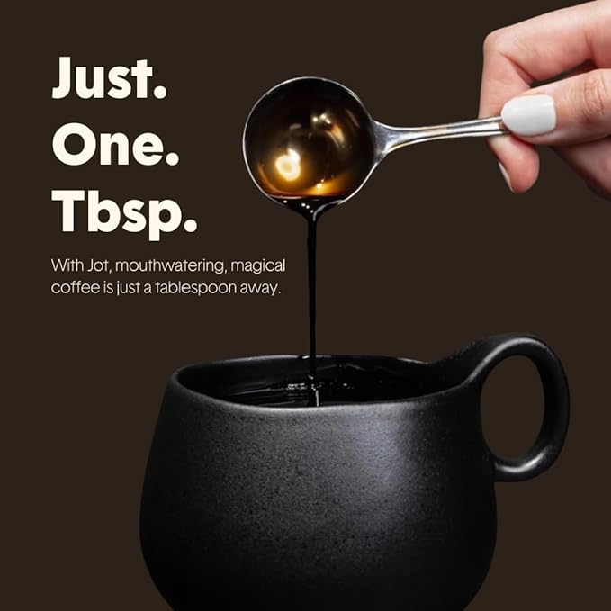 Jot Coffee Concentrate (Original) High Caffeine Cold Brew Coffee Concentrate Liquid for Iced Coffees, Instant Espresso, Hot or Cold Instant Coffees - Makes 14 Cups, 150mg Caffeine/Tbsp, Sugar Free