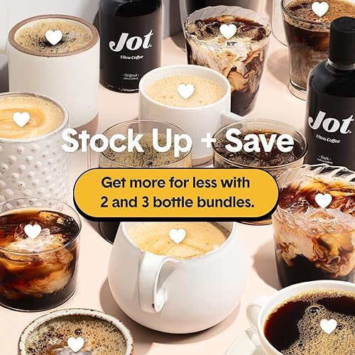 Jot Coffee Concentrate (Gift Set) High Caffeine Cold Brew Coffee Concentrate Liquid for Iced Coffees, Instant Espresso, Hot or Cold Instant Coffees - Makes 14 Cups, 150mg Caffeine/Tbsp, Sugar Free