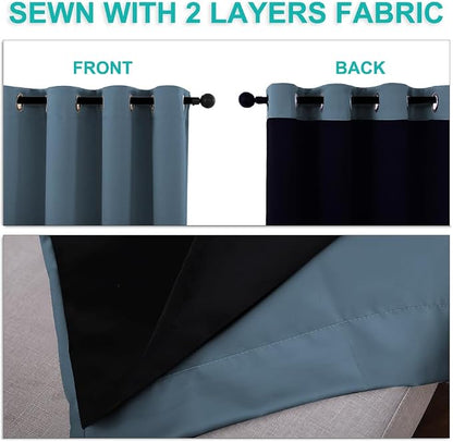 NICETOWN Full Shading Curtains 90 inches Long 2 Panels Set - Image 5