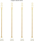 Exquisite Gold Pearl Stainless Steel Coffee Beverage Stirrers Stir Cocktail Drink Swizzle Stick for Wendding Party Value Pack, Hostess Gifts Set of 4, 7.5 Inches Long