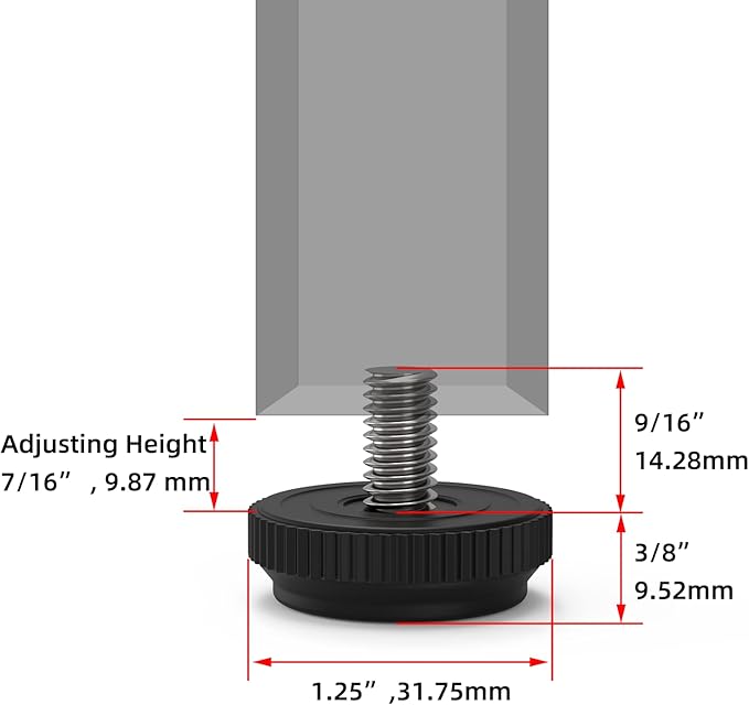 ONEHOME 24 Pack 5/16-18 Stainless Steel Adjustable Threaded Furniture Leg - Image 4
