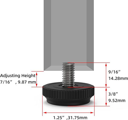 ONEHOME 24 Pack 5/16-18 Stainless Steel Adjustable Threaded Furniture Leg - Image 4