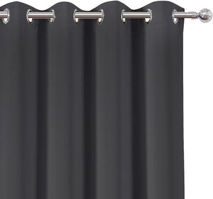 Blackout Curtains 52 x 108 inch/Dark Grey Curtains Set of 2 Panels/Thermal - Image 6