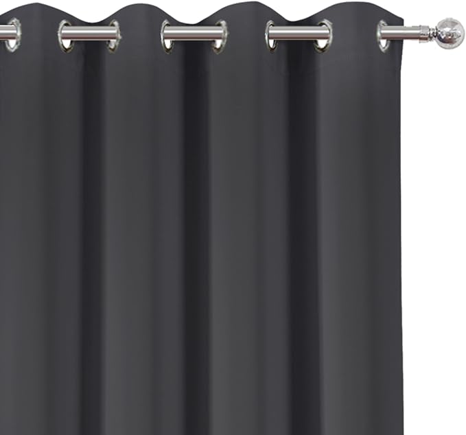 Blackout Curtains 52 x 84 inches Long Dark Grey Curtains Set of 2 Panels - Image 6