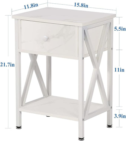 VECELO Nightstands Set of 2, Modern Bedside End Tables, Night Stands - Image 3
