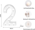 Foaky Decorative Led Marquee Light Up Number, Marquee Light Up Number Sign for Night Light Wedding Birthday Party Christmas Home Bar Decoration Number(2)