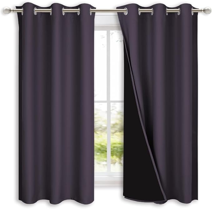 NICETOWN 100% Blackout Curtains 45 inches Long, 1 Pair, 42 inches Width Each - Image 2