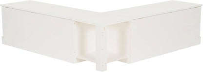 Linon Harris White Solid Pine Backless Nook - Image 13