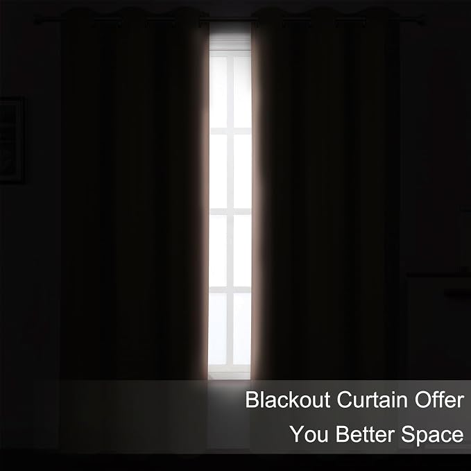 Blush Thermal Blackout Curtains/52 x 45 Inch/Set of 2 Panels Room Darkening - Image 3