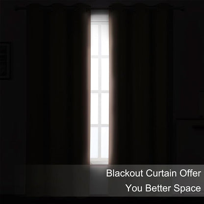Blush Thermal Blackout Curtains/52 x 45 Inch/Set of 2 Panels Room Darkening - Image 3