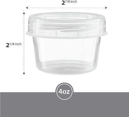 (4 Ounce 10 Pack) Clear Twist cap Containers Clear with Screw on Lids Twist Top Food Storage Freezer Containers