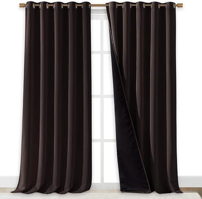 NICETOWN Cold Blocking 100% Blackout Curtains, Durable Black Lined Blackout - Image 2