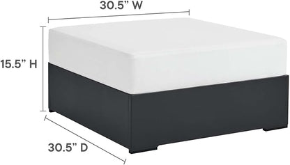Modway Tahoe Aluminum Ottoman in Gray White - Image 3