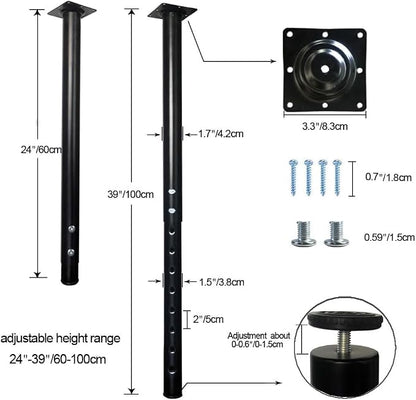 QLLY 24-40 inch Adjustable Metal Table Legs, Heavy Duty DIY Desk Legs - Image 2
