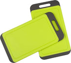 Mini Kitchen Cutting Board Mats, BPA Free, Dishwasher Safe, Juice Grooves, Thicker Boards, Easy Grip Handle, Non Porous, 2 pack