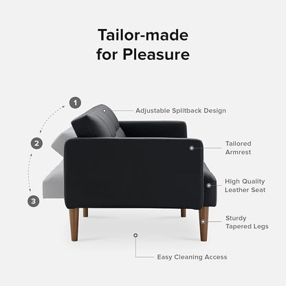 mopio 76.4" Futon Sofa Bed, Sleeper Sofa, Mid Century Modern Futon Couch - Image 4