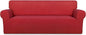 PureFit Stretch Couch Covers for Sofa Large Sofa Slipcovers Red | 1-Piece Sofa by PureFit
