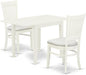 East West Furniture NDVA3-LWH-C 3 Piece Kitchen Table & Chairs Set Contains a by EastWestFurniture