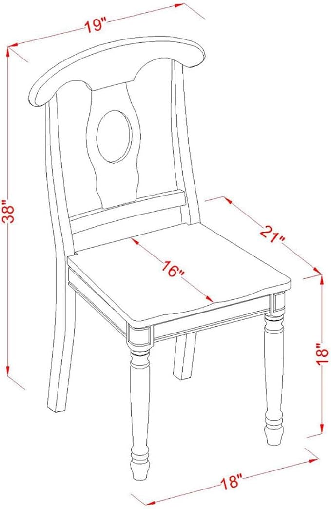 East West Furniture KEC-BLK-W Kenley Kitchen Dining Chairs - Image 3