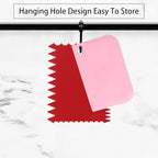 Cake Scraper Cake Decorating Comb,Cake Scraper Smoother,Flexible Plastic Dough Scraper For Bread Making,Reusable Pastry Pizza Dough Cutter Tool For Baking Cake Edge Stripe Decorating(6Pcs,Red,Pink)