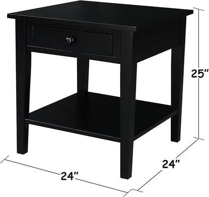 International Concepts Spencer Black Wood End Table - Image 3