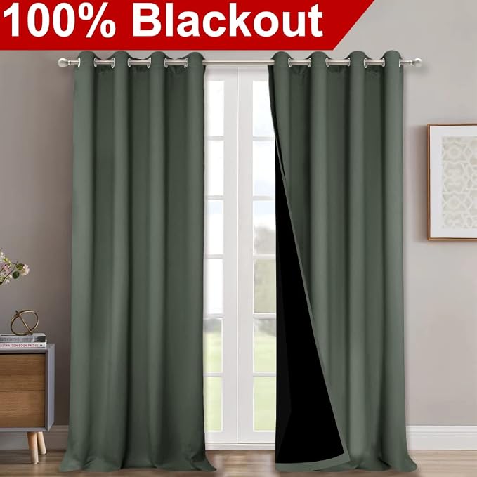 NICETOWN 100% Blackout Blinds, Dark Mallard, Laundry Room Decor Window - Image 2