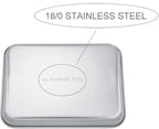 TeamFar Toaster Oven Tray and Rack Set, 9.3’’ x 7’’ x 1’’, Stainless Steel Toaster Oven Pan Broiler Pan, Non Toxic & Healthy, Easy Clean & Dishwasher Safe