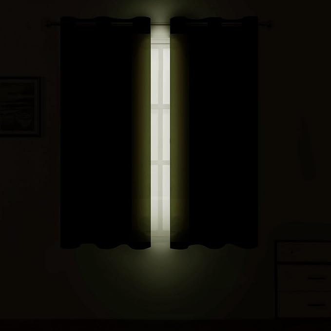 Olive Green Thermal Blackout Curtains/52 x 54 Inch/Set of 2 Panels Room - Image 3