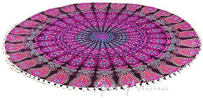 32" Purple Pink Mandala Floor Pillow Cover Meditation Cushion Seating Throw - Image 5
