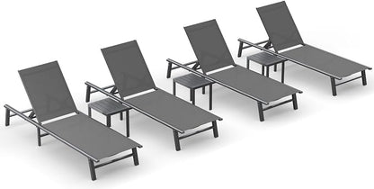 Ciokea Foldable Outdoor Lounge Chair Set of 4 by CIOKEA
