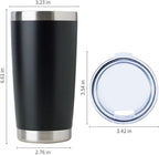 DOMICARE 20oz Stainless Steel Tumbler Bulk with Lid, Double Wall Vacuum Insulated Travel Mug, Powder Coated Coffee Cup (Mix, 12)